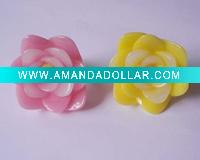 Wholesale fashion flower shape plastic acrylic costume finger ring