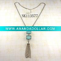 Wholesale Costume jewelry alloy necklace with resin stone