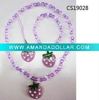 Wholesale girl plastic bead jewellery sets