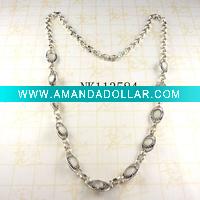 Wholesale Costume jewelry alloy necklace with resin stone