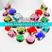 Wholesale fashion colourful imitaion beads costume necklace jewelry
