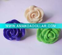 Wholesale fashion rose shape plastic acrylic costume finger ring