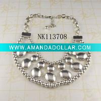 Wholesale Costume jewelry alloy chunky chain necklace with resin stone