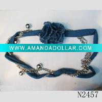 Wholesale costume cloth flower jewelry or braided cloth necklace