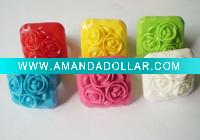 Wholesale fashion rose shape plastic acrylic costume finger ring