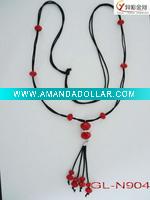 Wholesale Red acrylic beaded necklace