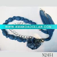 Wholesale costume cloth flower jewelry or braided cloth necklace