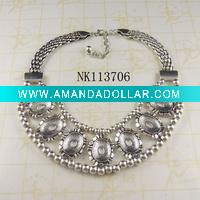 Wholesale Costume jewelry alloy heavy necklace with charms