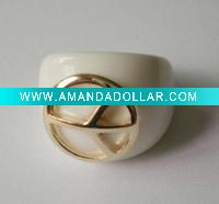 Wholesale fahion peace sign plastic acrylic costume finger ring