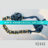 Wholesale costume cloth flower jewelry or braided cloth necklace