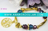 2011 fashion costume jewelry beautiful multi colored glass acrylic beads stretch charm bracelet