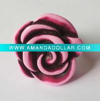 fahion rose shape plastic acrylic costume finger ring