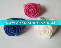 fashion rose shape plastic acrylic costume finger ring