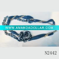 Wholesale costume cloth flower jewelry or braided cloth necklace