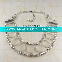 Wholesale Costume jewelry alloy chunky chain necklace with resin stone