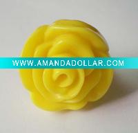 fahion rose shape plastic acrylic costume finger ring