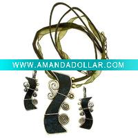 Silk Enamel Necklace,Costume Jewelry(FS-XLF1030)