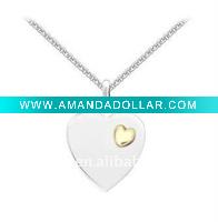 Wholesale silver heart shape costume jewelry necklace