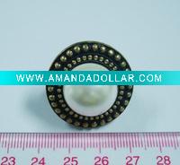 Alloy ring jewelry with pearl