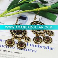 Wholesale 2011 the most popular fashion costume jewelry amber alloy earrings