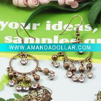 Wholesale 2011 the most popular fashion costume jewelry crystal alloy earrings