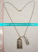 Words printed pendant necklace