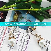 Wholesale 2011 the most popular fashion costume jewelry peral alloy pendant earrings