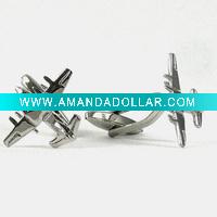 Zinc alloy airplane Cufflinks