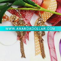 Wholesale 2011 the most popular fashion costume jewelry golden crystal earring