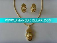 Wholesale ZN2011 Golden pendant costume jewelry sets