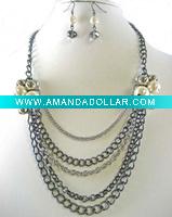 LONG NECKLACE EARRINGS SET