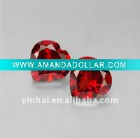 Wholesale AAAA garnet heart cut cubic zirconia for Ring making