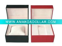 Red and white jewelry watch box