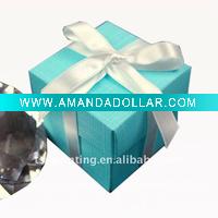 Blue gift box with ribbon