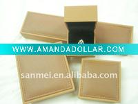 Wholesale fashion yellow pu leather jewelry packing boxes