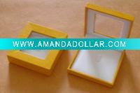 Wholesale art paper and wood pvc window jewelry box