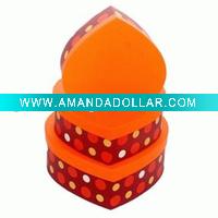 Orange Heart-shaped Paper Gift Box