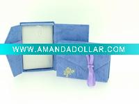 Wholesale Purple jewelry gift box with bow tie for closure