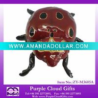 Wholesale metal jewelry box(beetle shape,red plating)