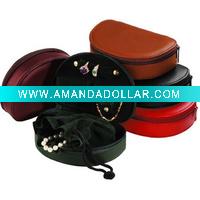 Wholesale leather zippered jewelry box