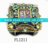 Wholesale 2011 hot metal Judaism jewelry box,Metal Judah jewelry box