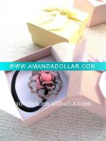Wholesale Square Paper Jewelry Box with butterfly satin ribbon