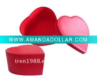 Red heart-designed leather gift box