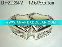 Wholesale pretty love heart silver jewelry boxes