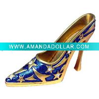 Wholesale shoe design jewelry box,pewter jewelry box,metal jewelry box,promotion gift
