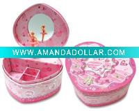 Wholesale PVC heart shape jewelry box/cosmetic case