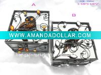 Wholesale Owl pewter jewellery trinket box HX-1086