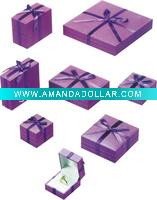 Wholesale Purple jewelry case with mechanical closure and bow on the top