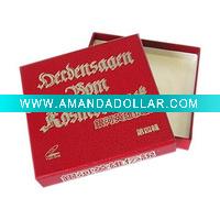 Wholesale Jewelry box with silver foil stamp on the lid top