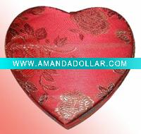 Wholesale FJ10031- fabric heart shaped jewelry box which good for gift